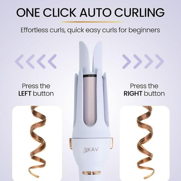 KAV Daphne Plum Auto Hair Curler, Automatic Long Barrel Rotating Curling Iron - Picture 3 of 8